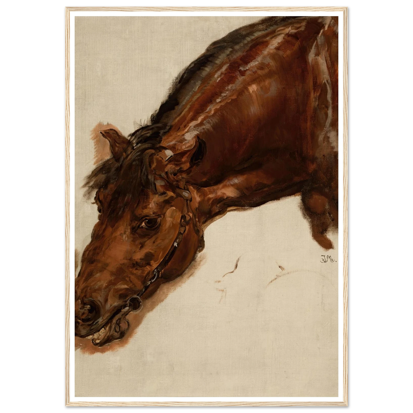 Study of a horse head (1875) Art Print | Jan Matejko - Framed Poster - 30x40 cm / 12x16″ - Black frame