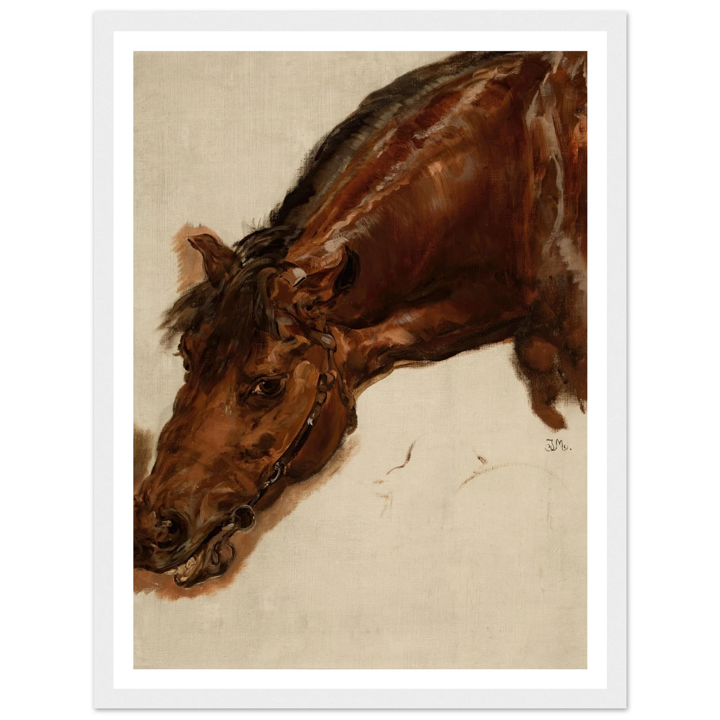 Study of a horse head (1875) Art Print | Jan Matejko - Framed Poster - 30x40 cm / 12x16″ - Black frame