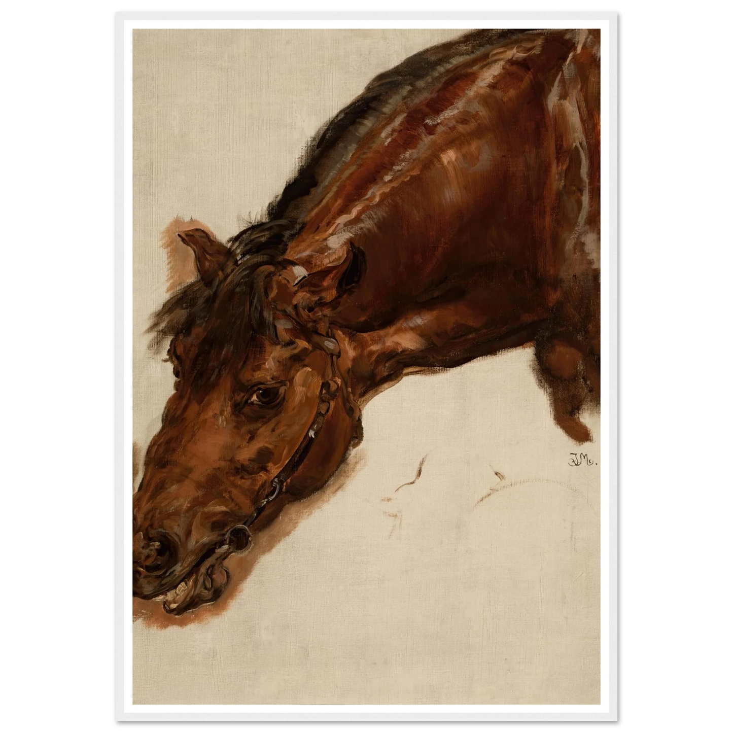 Study of a horse head (1875) Art Print | Jan Matejko - Framed Poster - 30x40 cm / 12x16″ - Black frame