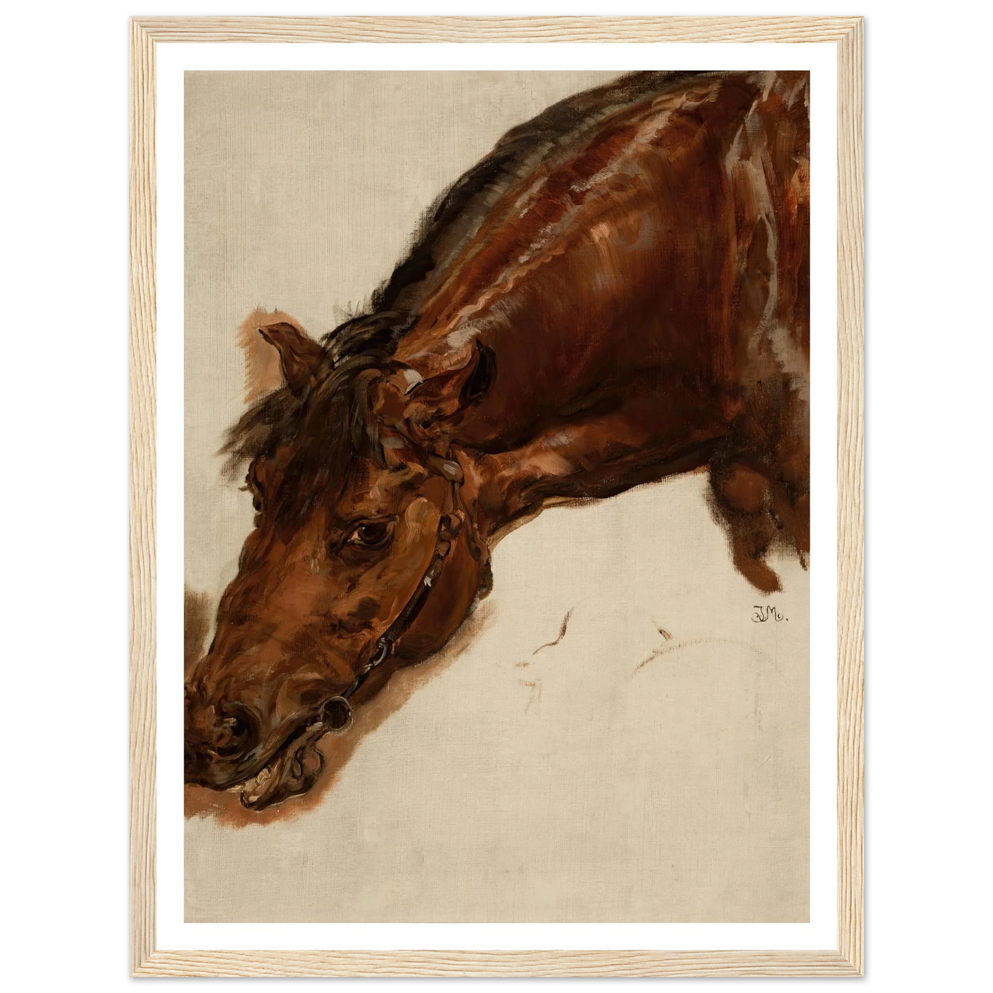 Study of a horse head (1875) Art Print | Jan Matejko - Framed Poster - 30x40 cm / 12x16″ - Black frame