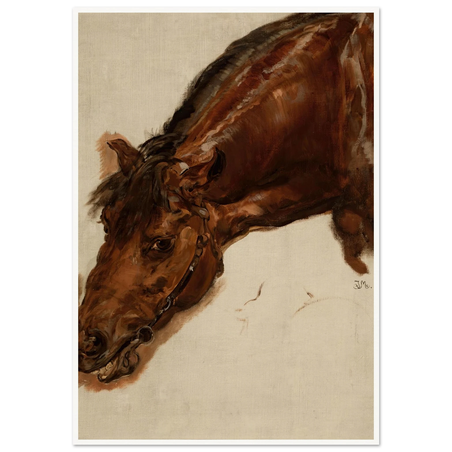 Study of a horse head (1875) Art Print | Jan Matejko - Framed Poster - 30x40 cm / 12x16″ - Black frame