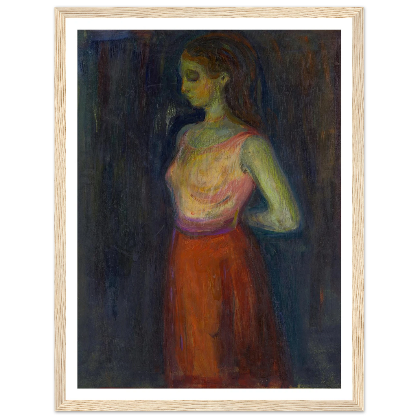 Study of a Model (1898) Art Print | Edvard Munch - Framed Poster - 30x40 cm / 12x16″ - Black frame