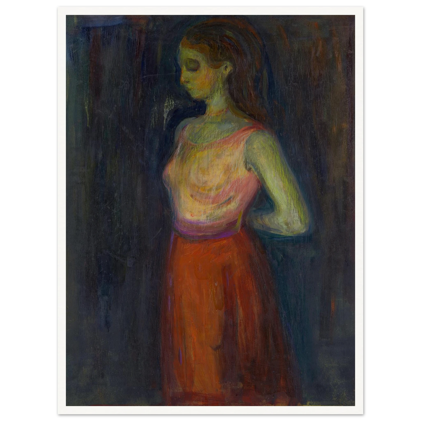 Study of a Model (1898) Art Print | Edvard Munch - Framed Poster - 30x40 cm / 12x16″ - Black frame