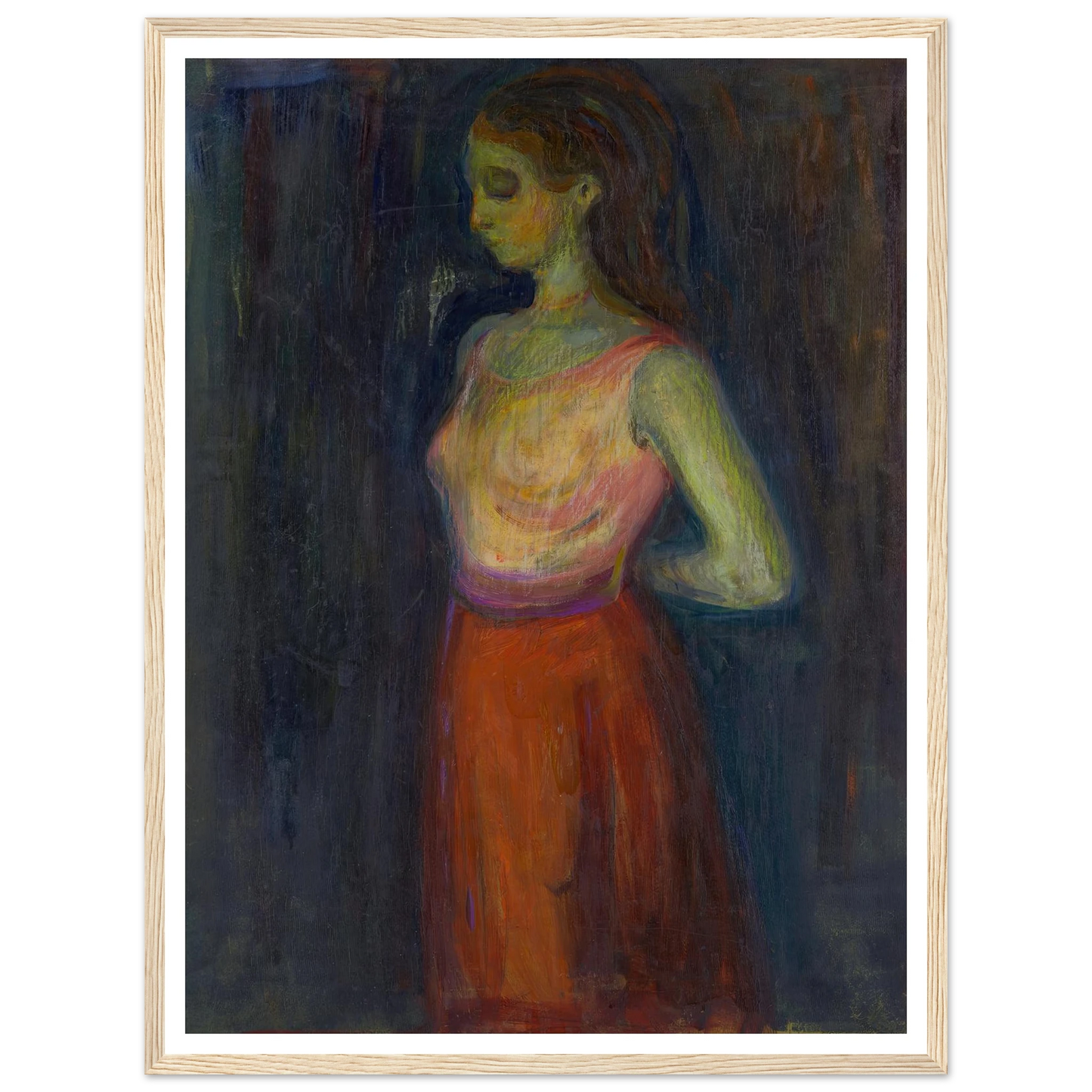 Study of a Model (1898) Art Print | Edvard Munch - Framed Poster - 30x40 cm / 12x16″ - Black frame