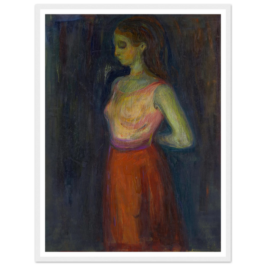 Study of a Model (1898) Art Print | Edvard Munch - Framed Poster - 30x40 cm / 12x16″ - Black frame