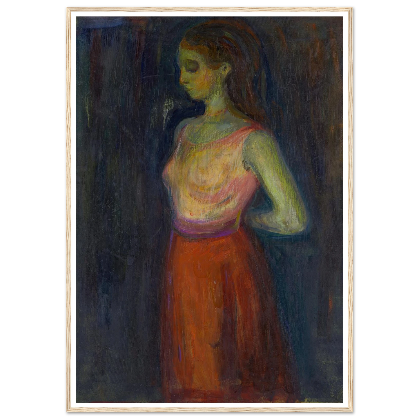Study of a Model (1898) Art Print | Edvard Munch - Framed Poster - 30x40 cm / 12x16″ - Black frame