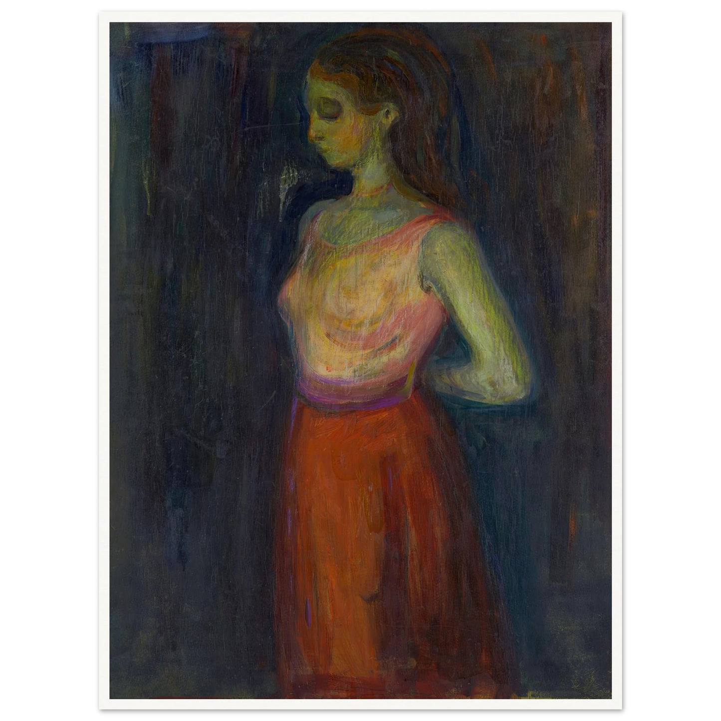 Study of a Model (1898) Art Print | Edvard Munch - Framed Poster - 30x40 cm / 12x16″ - Black frame