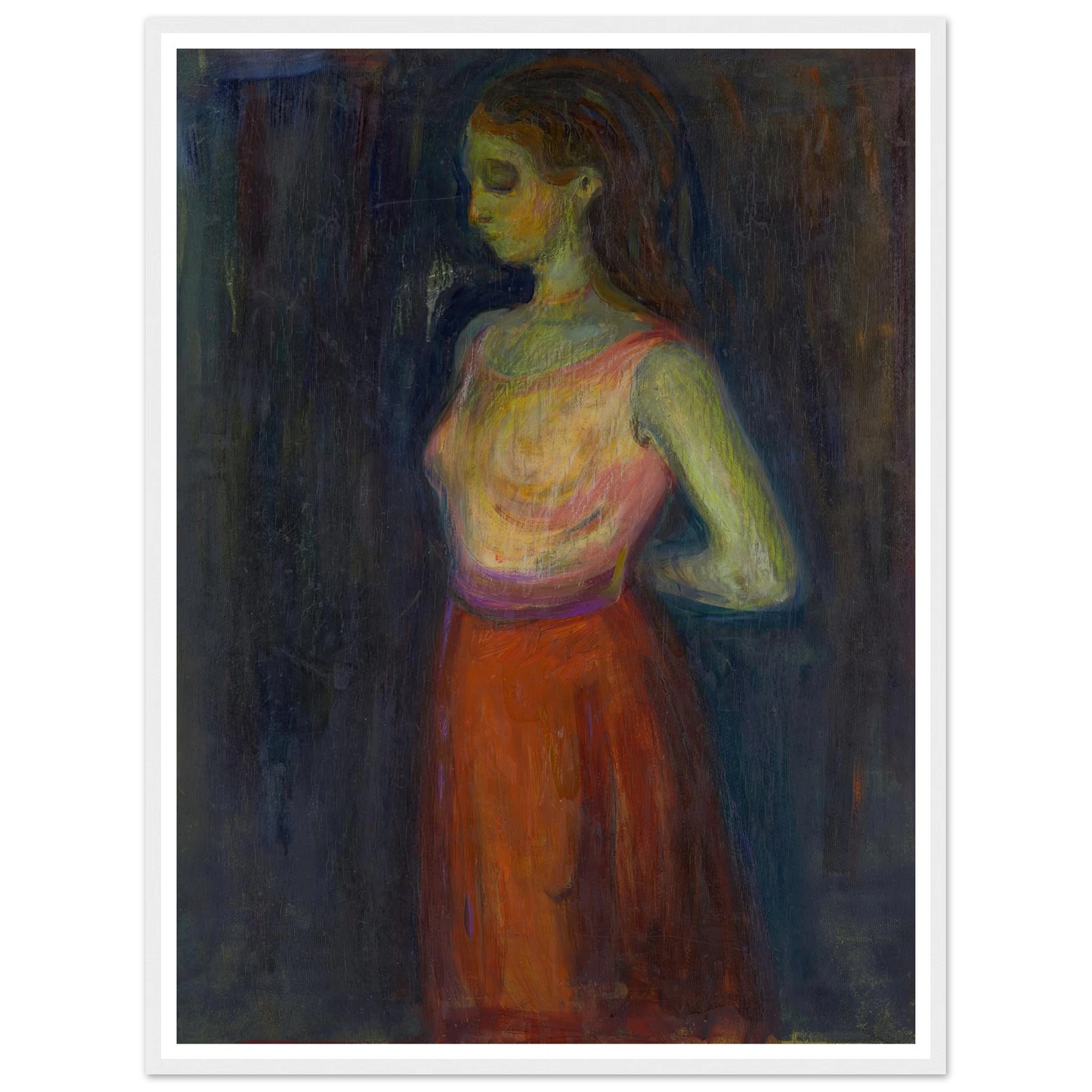 Study of a Model (1898) Art Print | Edvard Munch - Framed Poster - 30x40 cm / 12x16″ - Black frame