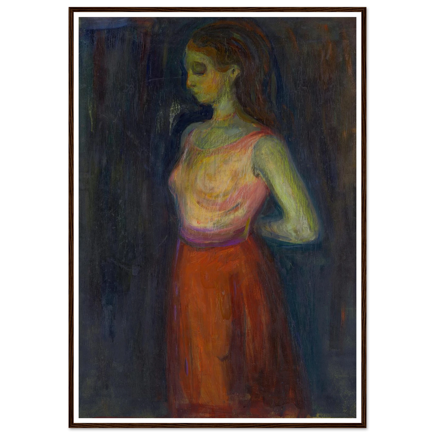 Study of a Model (1898) Art Print | Edvard Munch - Framed Poster - 30x40 cm / 12x16″ - Black frame
