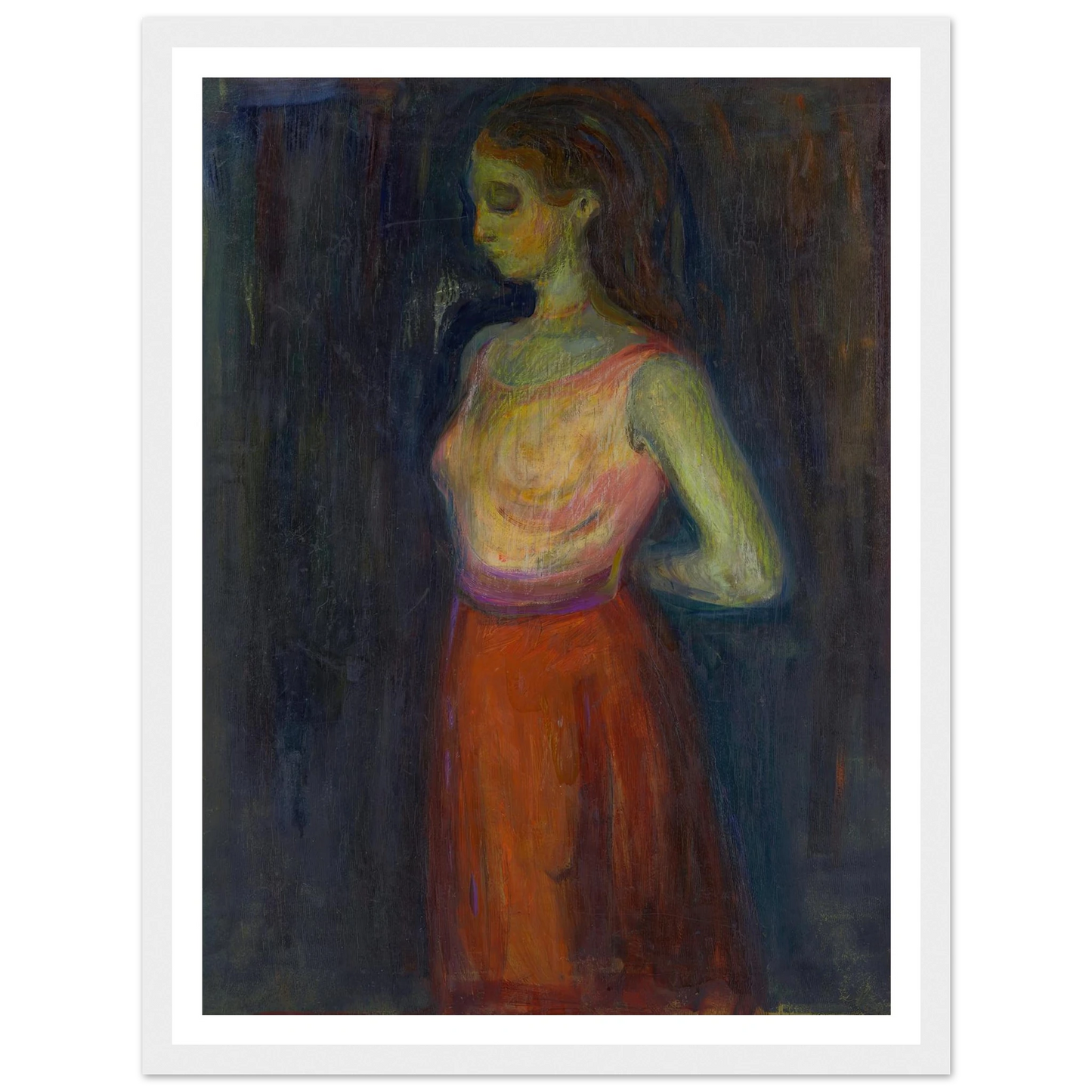 Study of a Model (1898) Art Print | Edvard Munch - Framed Poster - 30x40 cm / 12x16″ - Black frame