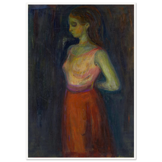 Study of a Model (1898) Art Print | Edvard Munch - Framed Poster - 30x40 cm / 12x16″ - Black frame