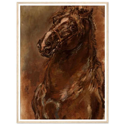 Study of horse’s head for “The Maid of Orléans” (1886) Art Print | Jan Matejko - Framed Poster - 30x40 cm / 12x16″ - Black frame