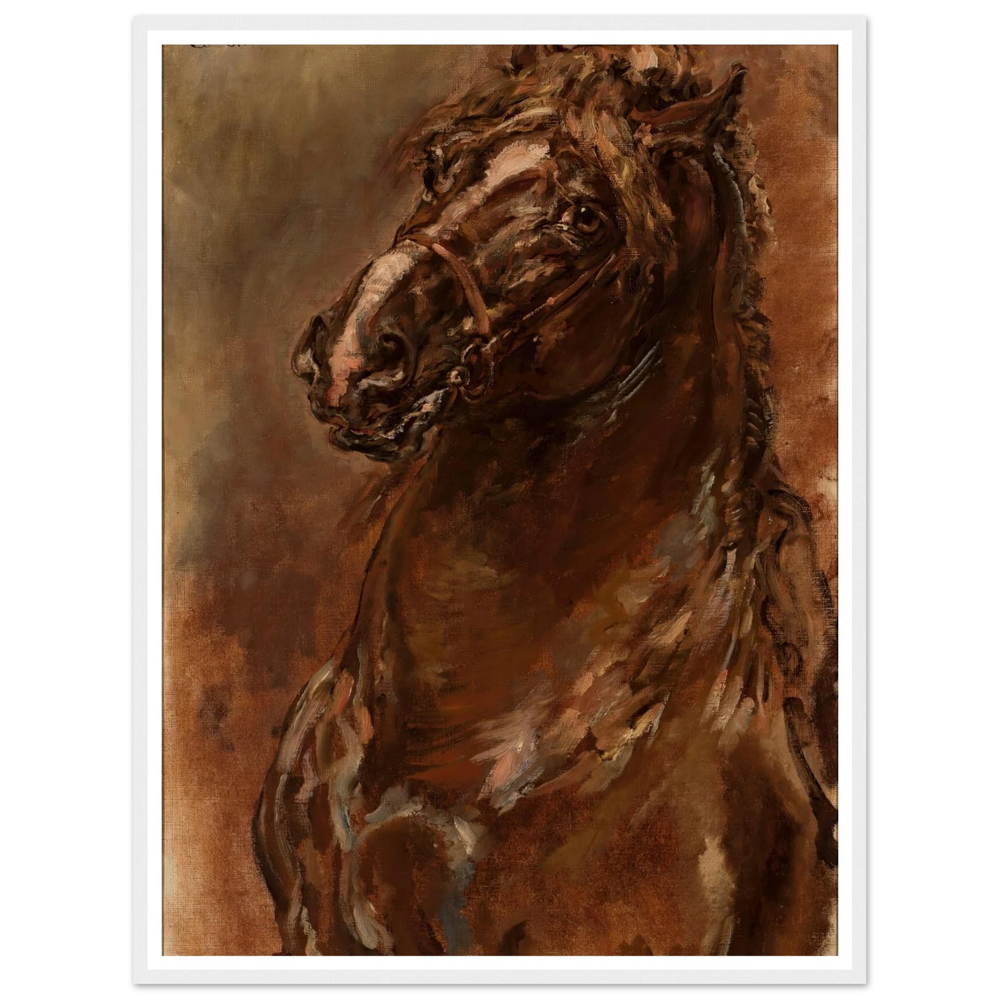 Study of horse’s head for “The Maid of Orléans” (1886) Art Print | Jan Matejko - Framed Poster - 30x40 cm / 12x16″ - Black frame