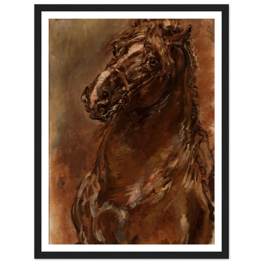 Study of horse’s head for “The Maid of Orléans” (1886) Art Print | Jan Matejko - Framed Poster - 30x40 cm / 12x16″ - Black frame