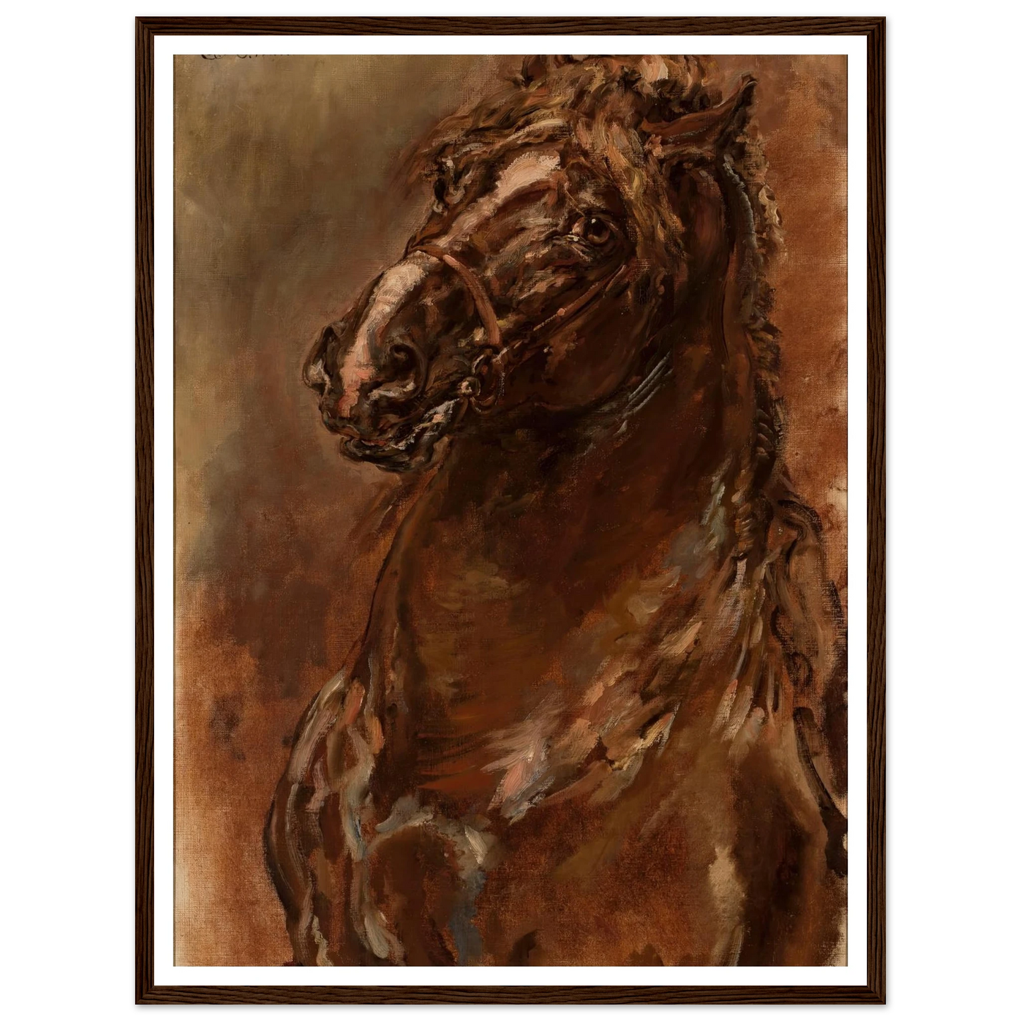 Study of horse’s head for “The Maid of Orléans” (1886) Art Print | Jan Matejko - Framed Poster - 30x40 cm / 12x16″ - Black frame