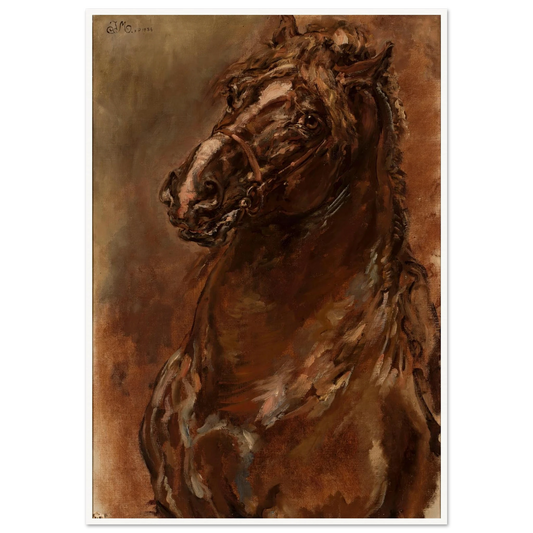 Study of horse’s head for “The Maid of Orléans” (1886) Art Print | Jan Matejko - Framed Poster - 30x40 cm / 12x16″ - Black frame