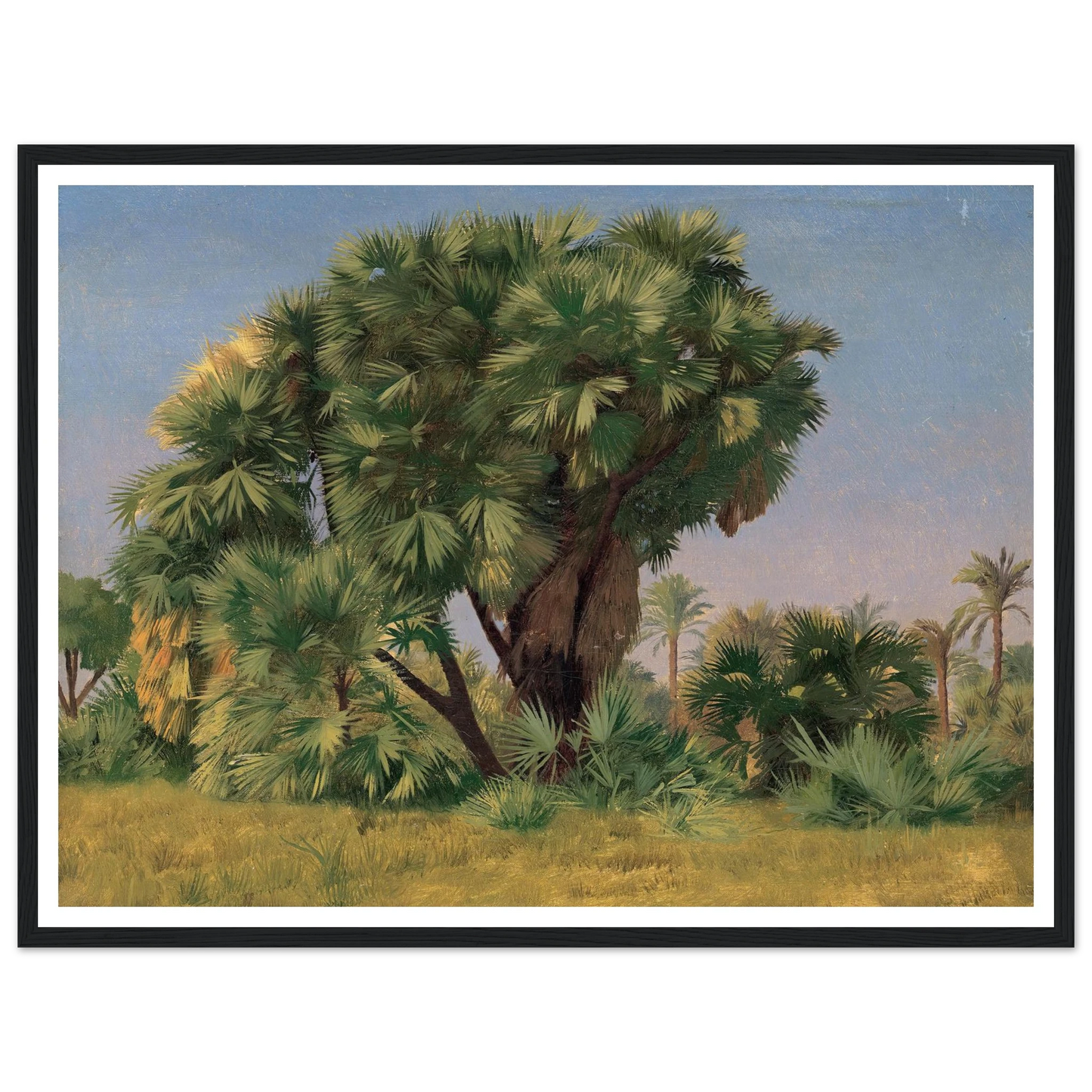 Study of Palm Trees (probably 1868) Art Print | Jean Leon Gerome - Framed Poster - 30x40 cm / 12x16″ - Black frame