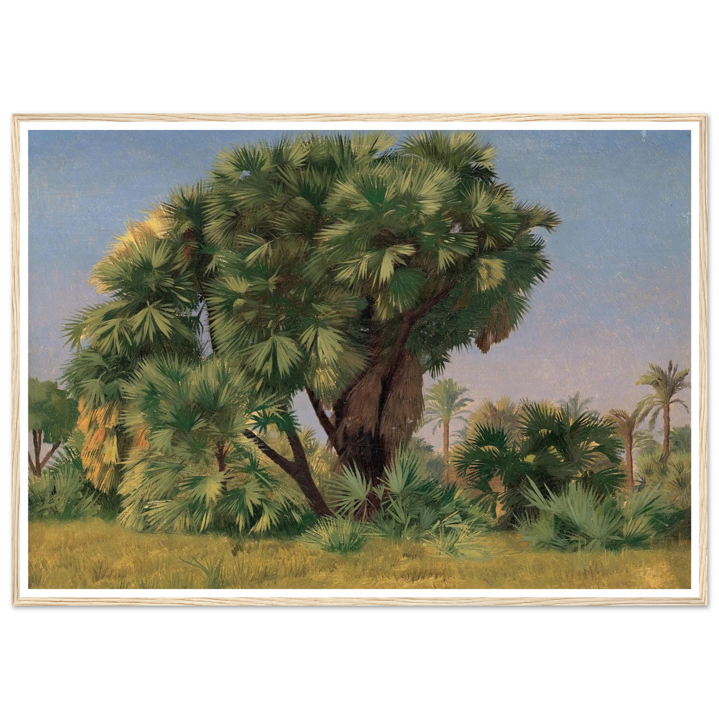 Study of Palm Trees (probably 1868) Art Print | Jean Leon Gerome - Framed Poster - 30x40 cm / 12x16″ - Black frame