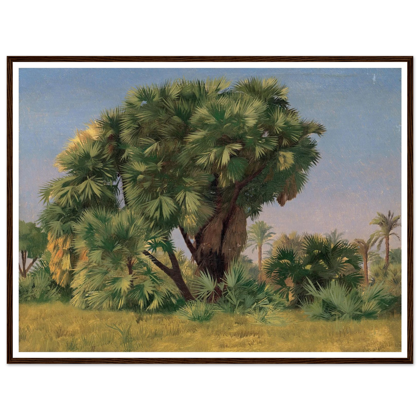 Study of Palm Trees (probably 1868) Art Print | Jean Leon Gerome - Framed Poster - 30x40 cm / 12x16″ - Black frame
