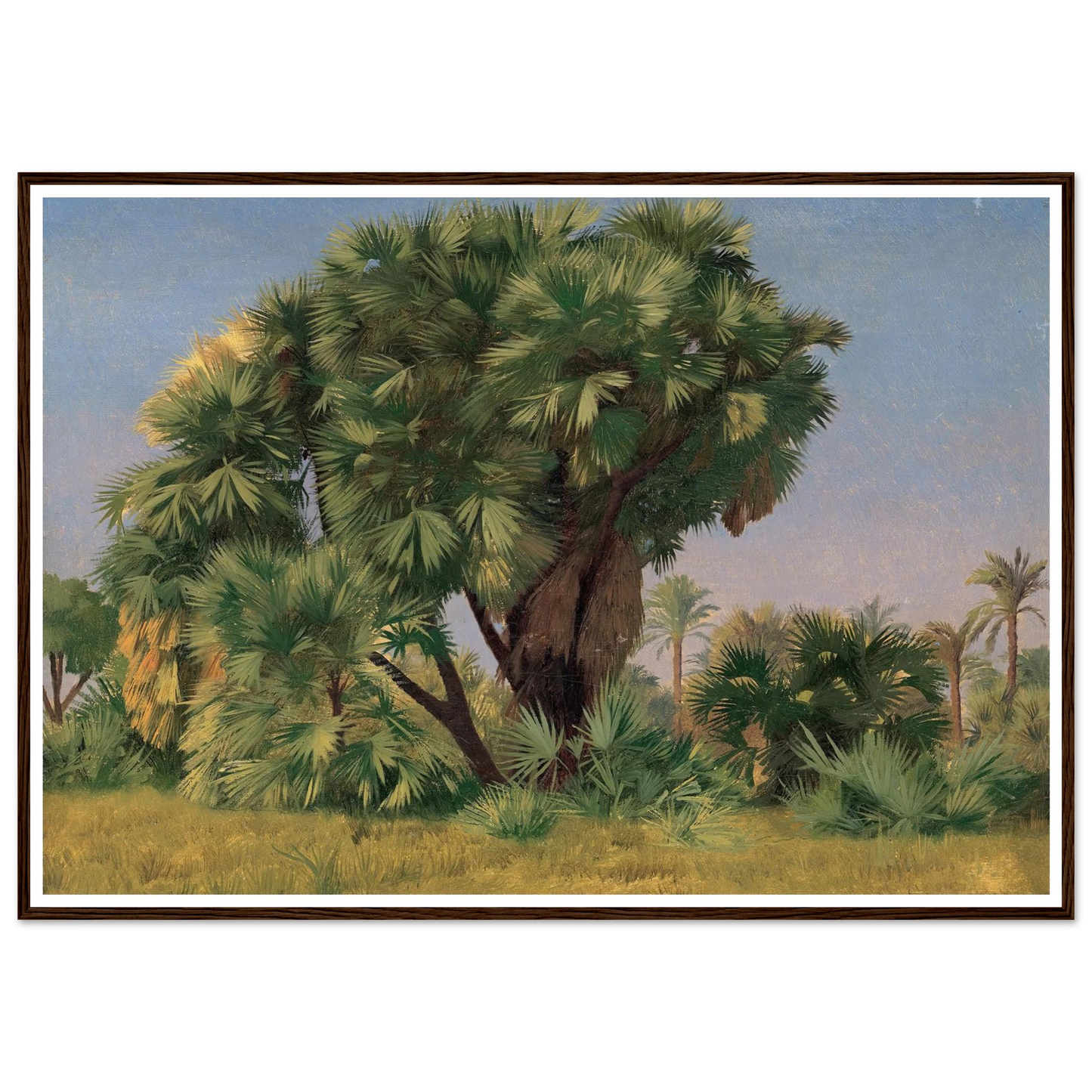Study of Palm Trees (probably 1868) Art Print | Jean Leon Gerome - Framed Poster - 30x40 cm / 12x16″ - Black frame