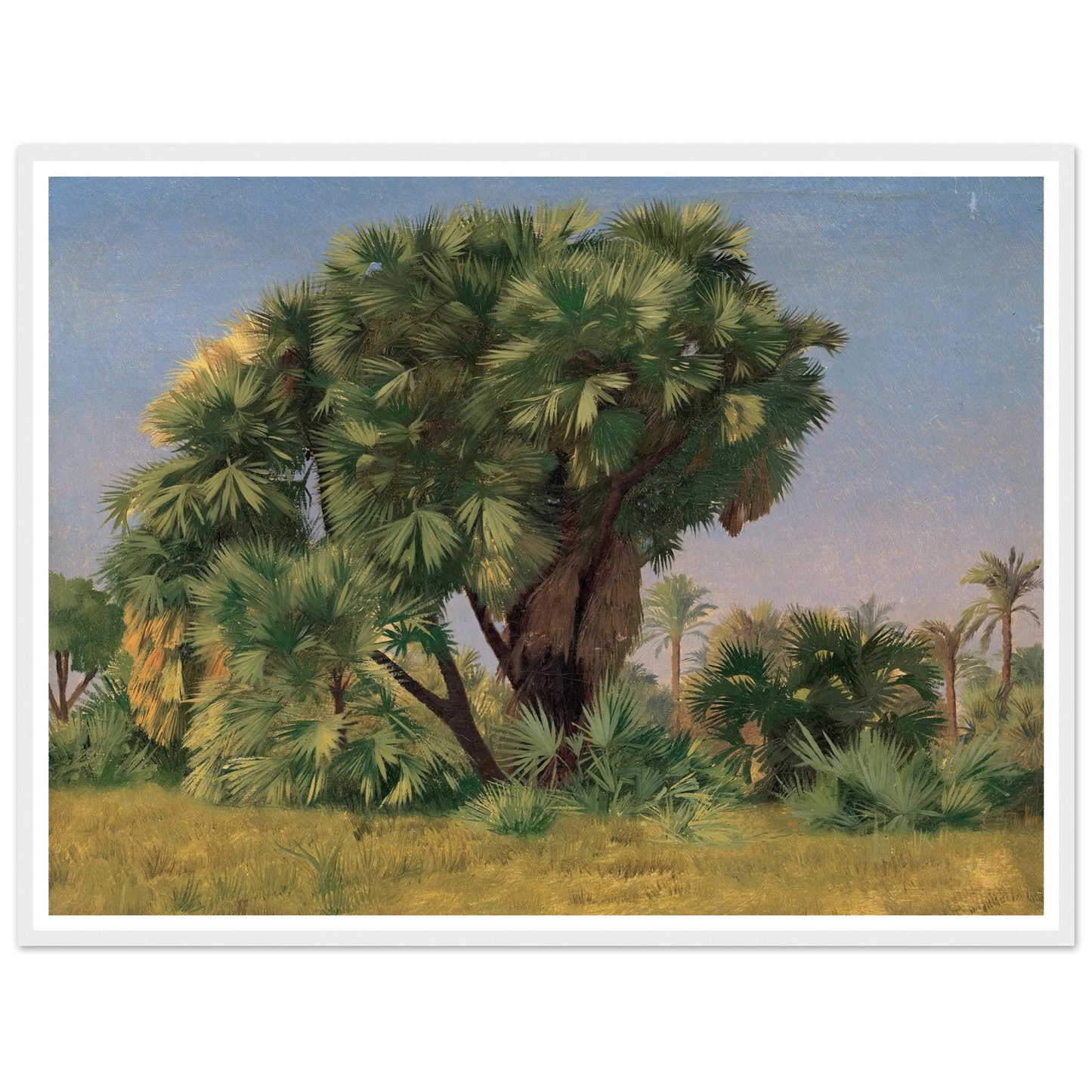 Study of Palm Trees (probably 1868) Art Print | Jean Leon Gerome - Framed Poster - 30x40 cm / 12x16″ - Black frame