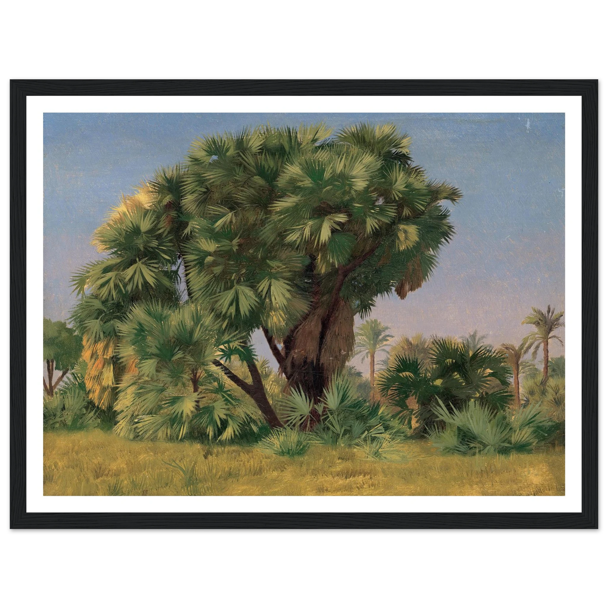 Study of Palm Trees (probably 1868) Art Print | Jean Leon Gerome - Framed Poster - 30x40 cm / 12x16″ - Black frame