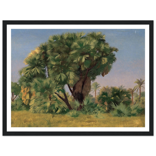 Study of Palm Trees (probably 1868) Art Print | Jean Leon Gerome - Framed Poster - 30x40 cm / 12x16″ - Black frame