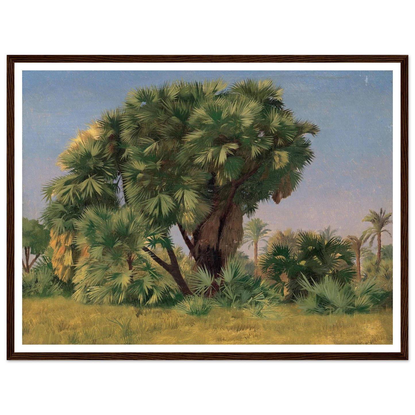 Study of Palm Trees (probably 1868) Art Print | Jean Leon Gerome - Framed Poster - 30x40 cm / 12x16″ - Black frame