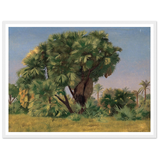 Study of Palm Trees (probably 1868) Art Print | Jean Leon Gerome - Framed Poster - 30x40 cm / 12x16″ - Black frame
