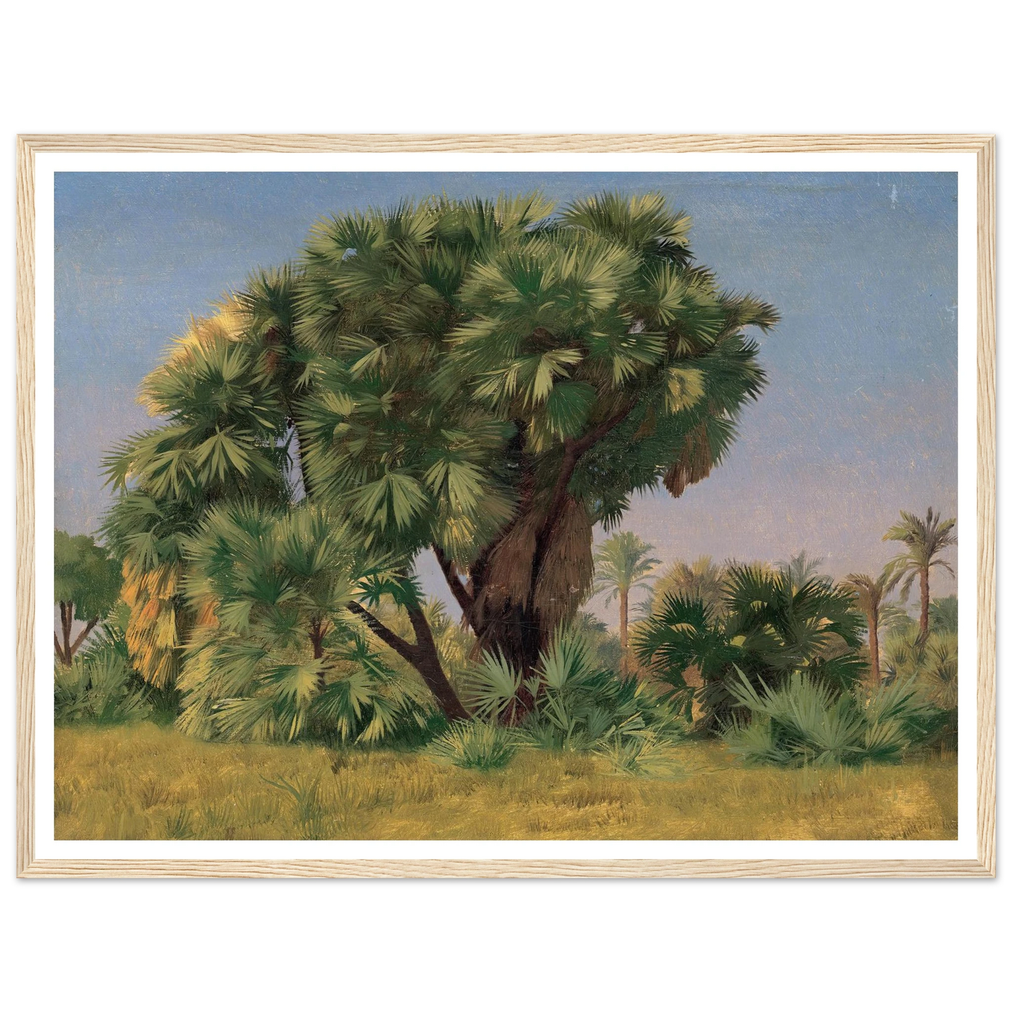 Study of Palm Trees (probably 1868) Art Print | Jean Leon Gerome - Framed Poster - 30x40 cm / 12x16″ - Black frame