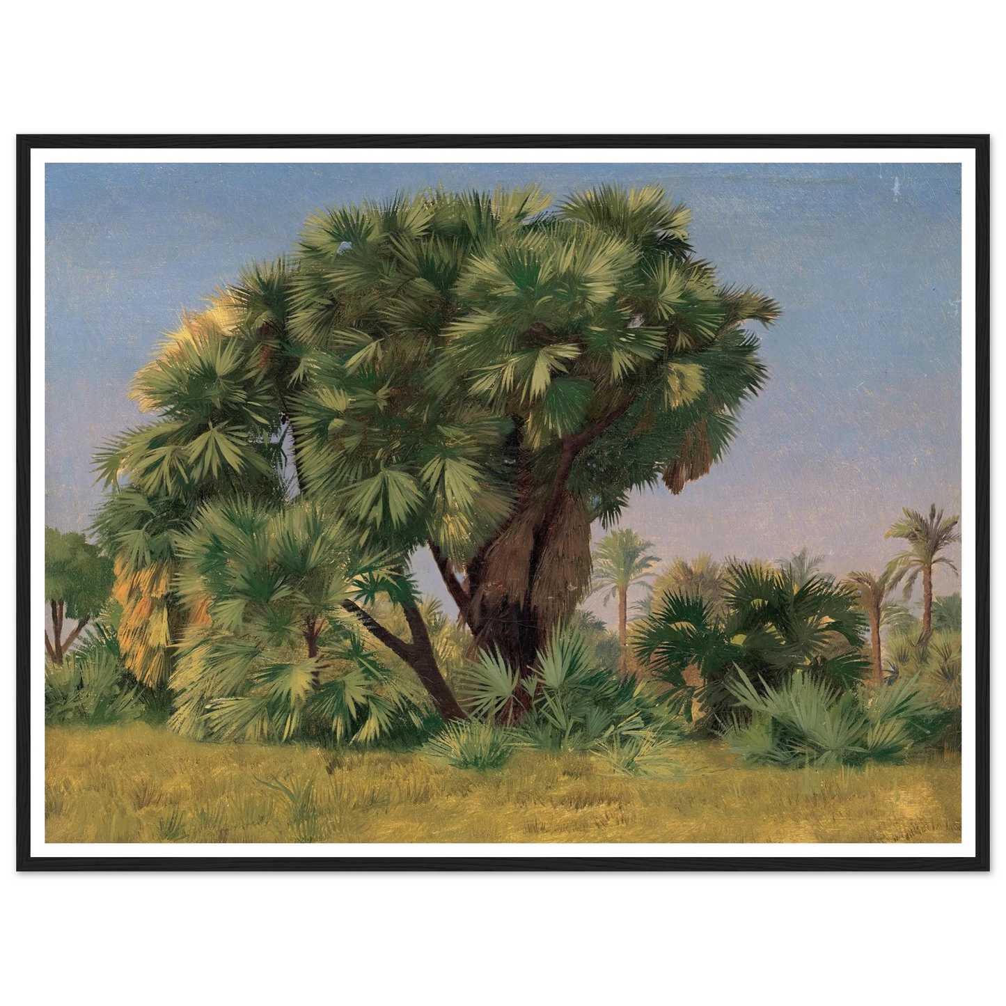 Study of Palm Trees (probably 1868) Art Print | Jean Leon Gerome - Framed Poster - 30x40 cm / 12x16″ - Black frame