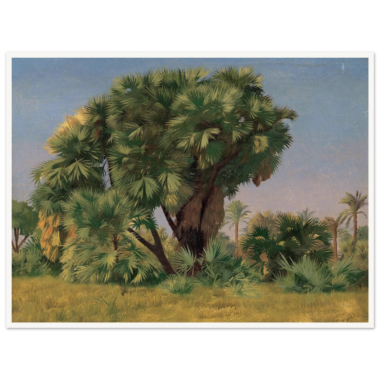 Study of Palm Trees (probably 1868) Art Print | Jean Leon Gerome - Framed Poster - 30x40 cm / 12x16″ - Black frame