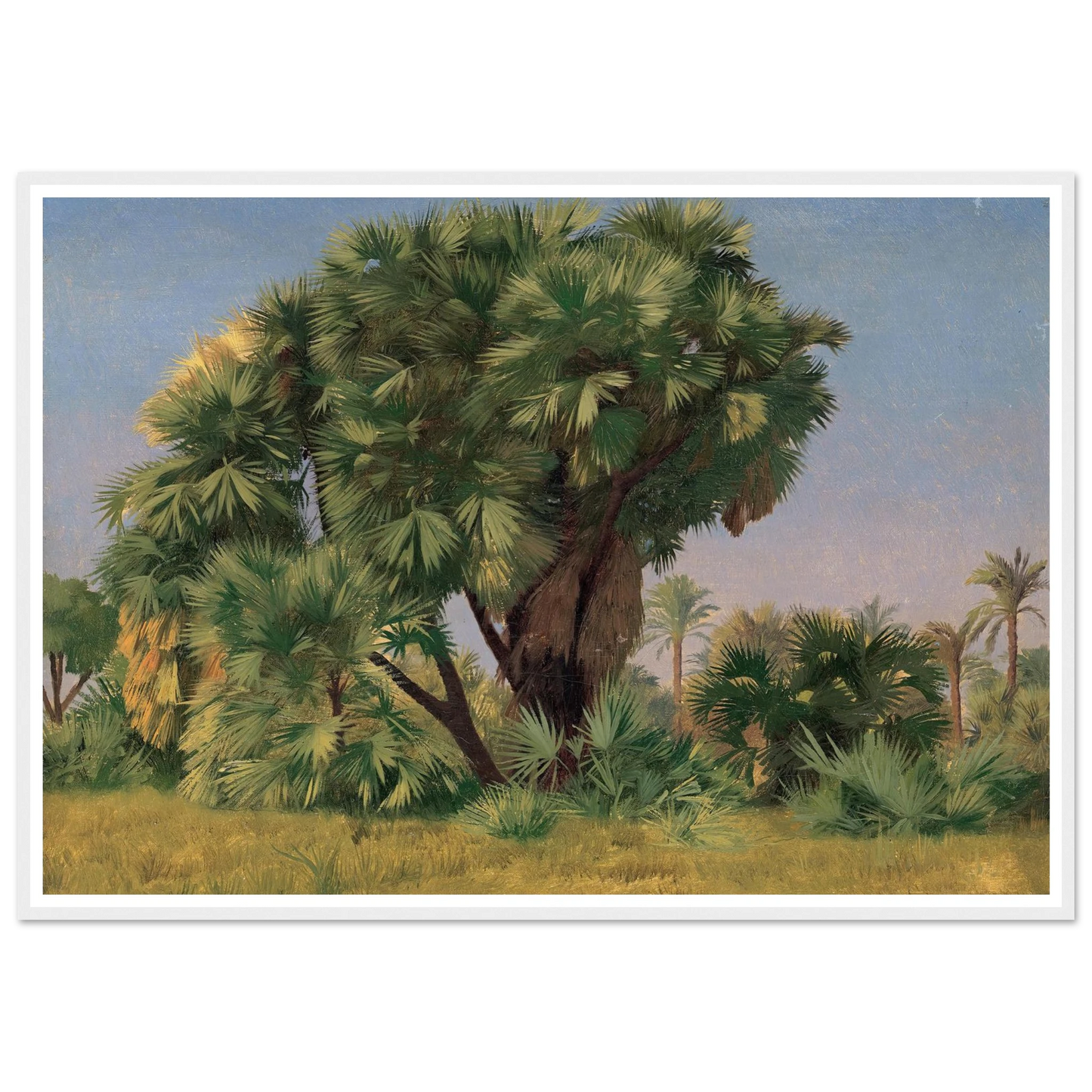 Study of Palm Trees (probably 1868) Art Print | Jean Leon Gerome - Framed Poster - 30x40 cm / 12x16″ - Black frame