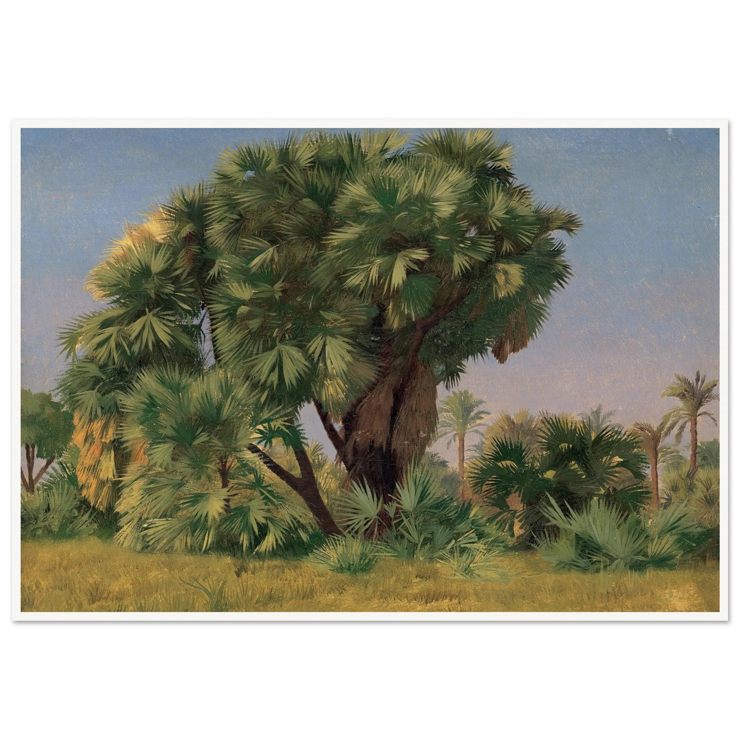 Study of Palm Trees (probably 1868) Art Print | Jean Leon Gerome - Framed Poster - 30x40 cm / 12x16″ - Black frame