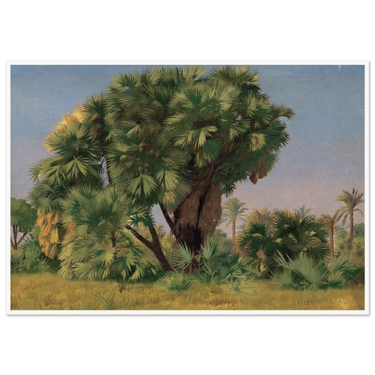 Study of Palm Trees (probably 1868) Art Print | Jean Leon Gerome - Framed Poster - 30x40 cm / 12x16″ - Black frame