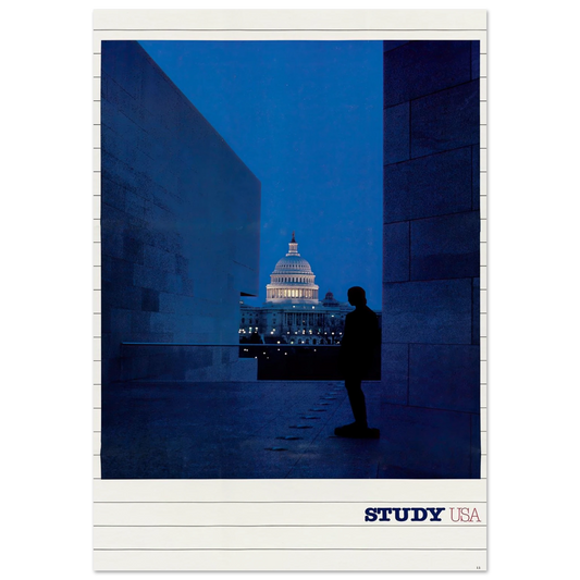 Study USA Art Print | US Information Agency - Framed Poster - 30x40 cm / 12x16″ - Black frame
