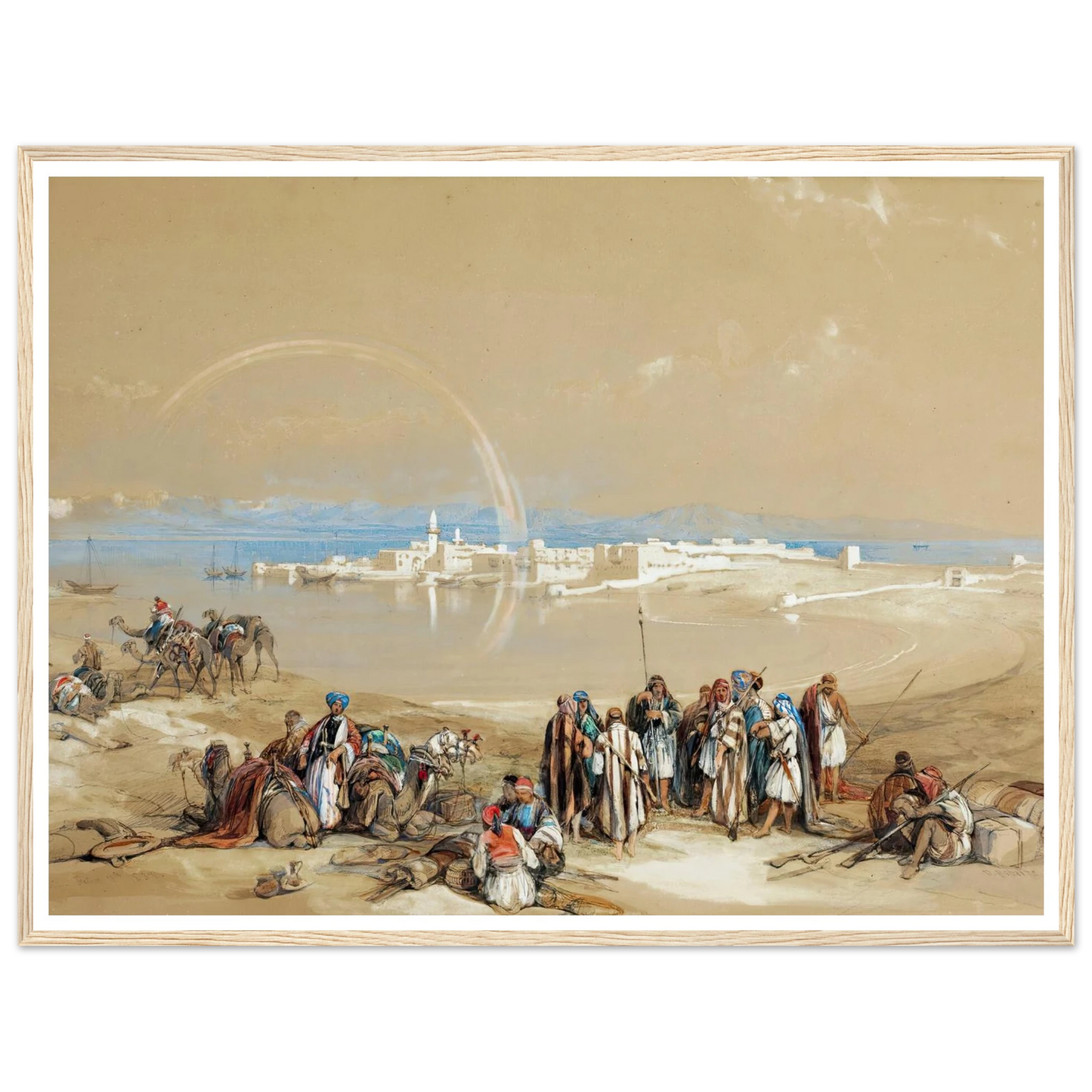 Suez (1840) Art Print | David Roberts - Framed Poster - 30x40 cm / 12x16″ - Black frame