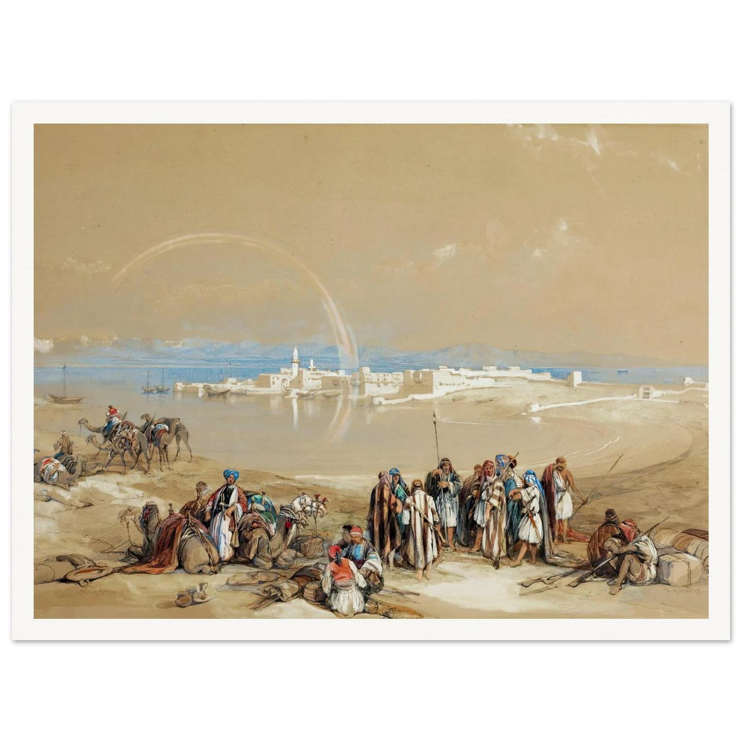 Suez (1840) Art Print | David Roberts - Framed Poster - 30x40 cm / 12x16″ - Black frame