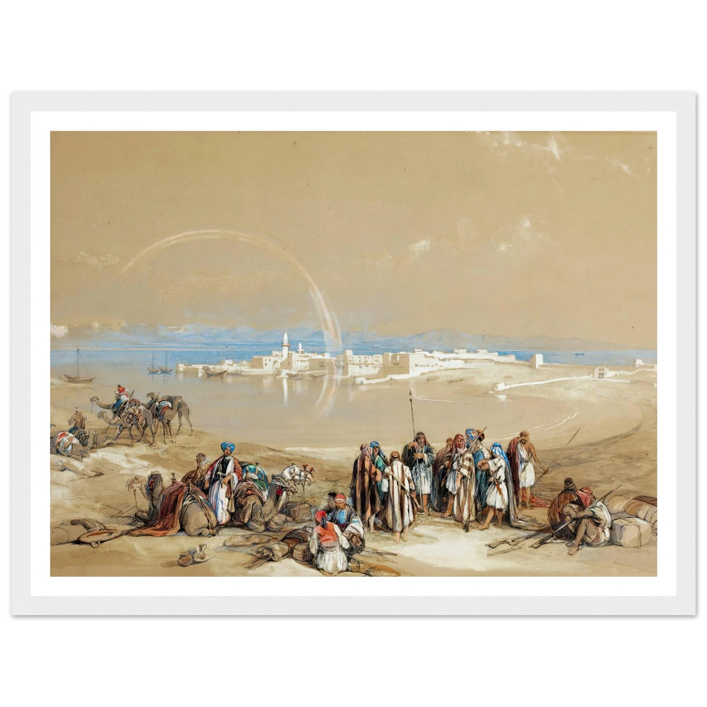 Suez (1840) Art Print | David Roberts - Framed Poster - 30x40 cm / 12x16″ - Black frame