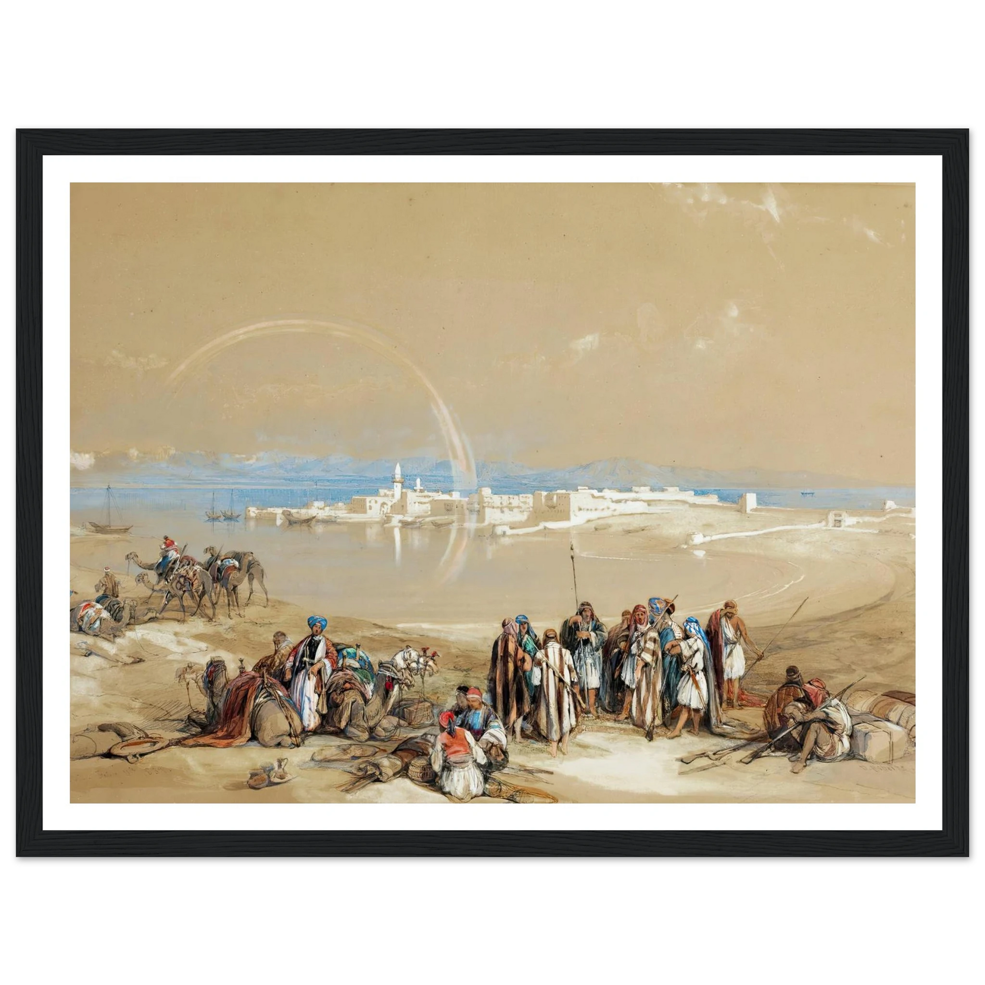 Suez (1840) Art Print | David Roberts - Framed Poster - 30x40 cm / 12x16″ - Black frame