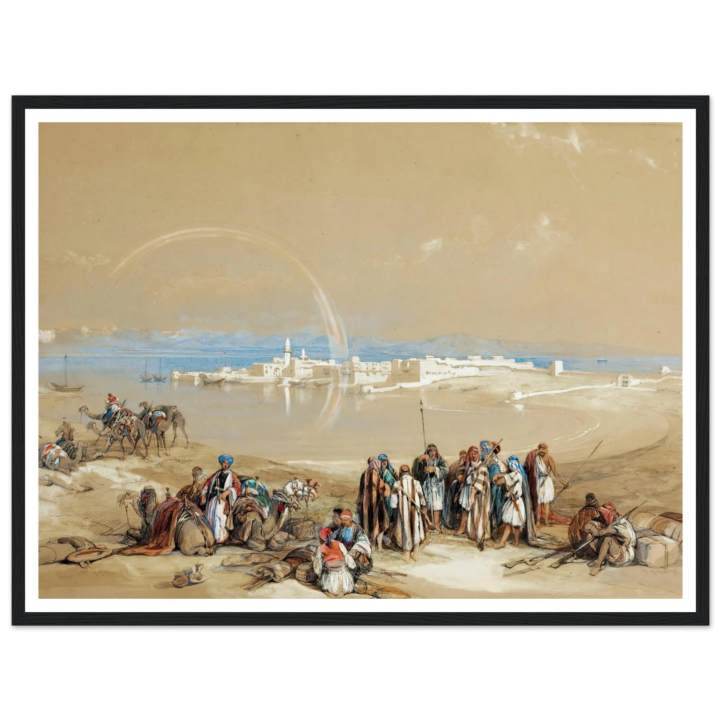 Suez (1840) Art Print | David Roberts - Framed Poster - 30x40 cm / 12x16″ - Black frame