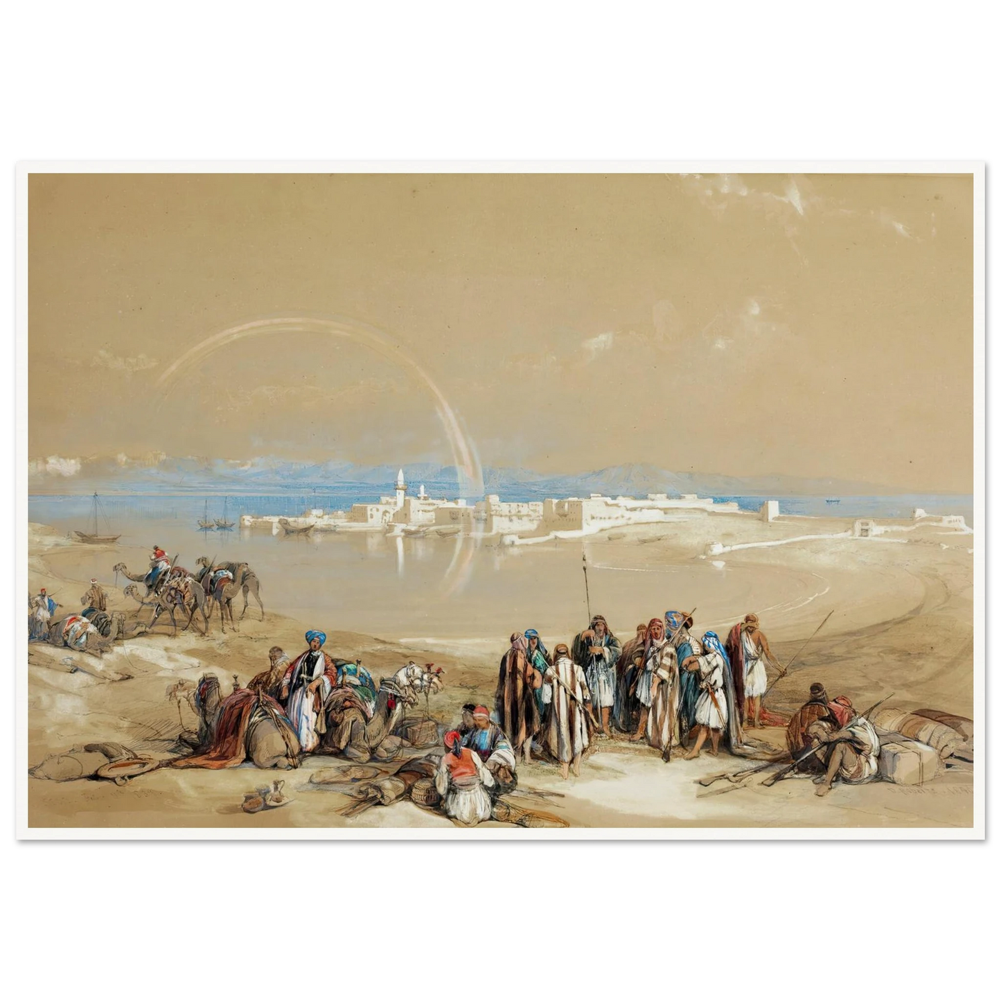 Suez (1840) Art Print | David Roberts - Framed Poster - 30x40 cm / 12x16″ - Black frame