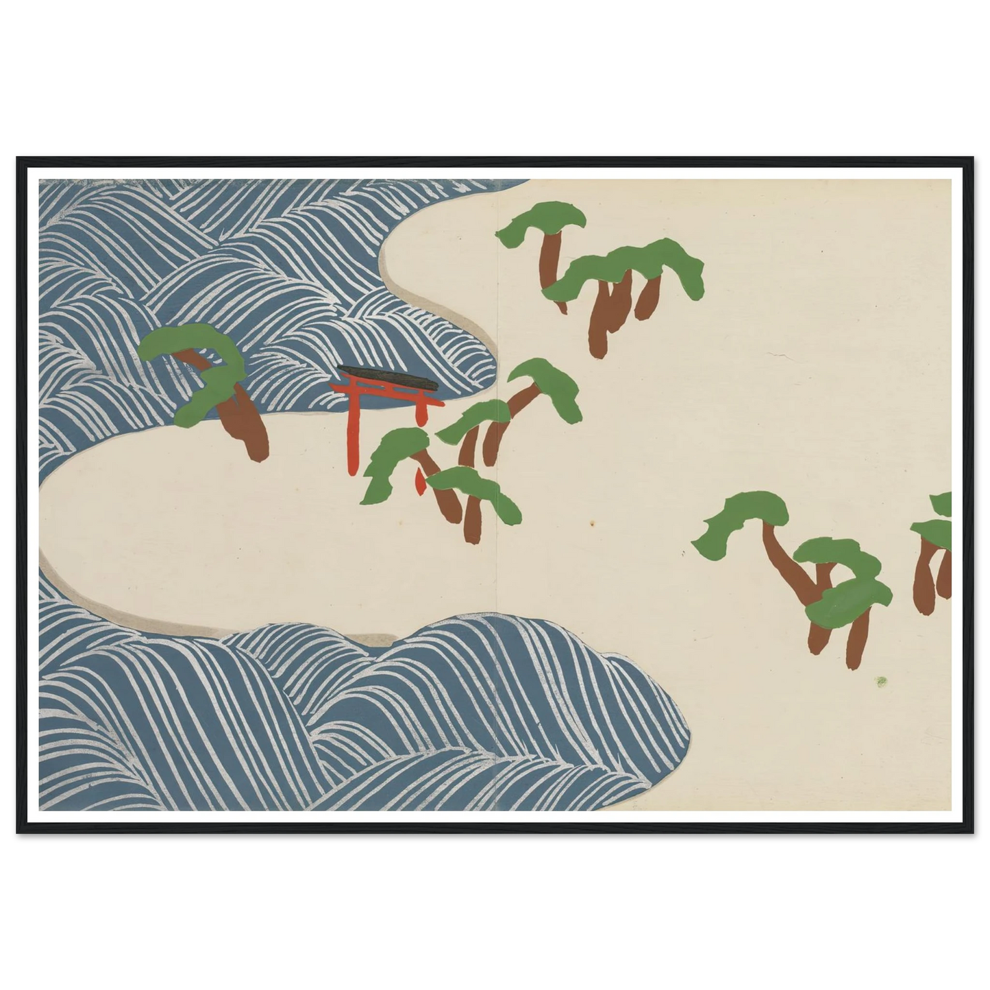 Suminoe (Suminoe) (1909-1910) Art Print | Kamisaka Sekka - Framed Poster - 30x40 cm / 12x16″ - Black frame