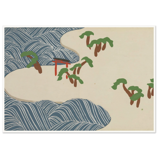 Suminoe (Suminoe) (1909-1910) Art Print | Kamisaka Sekka - Framed Poster - 30x40 cm / 12x16″ - Black frame