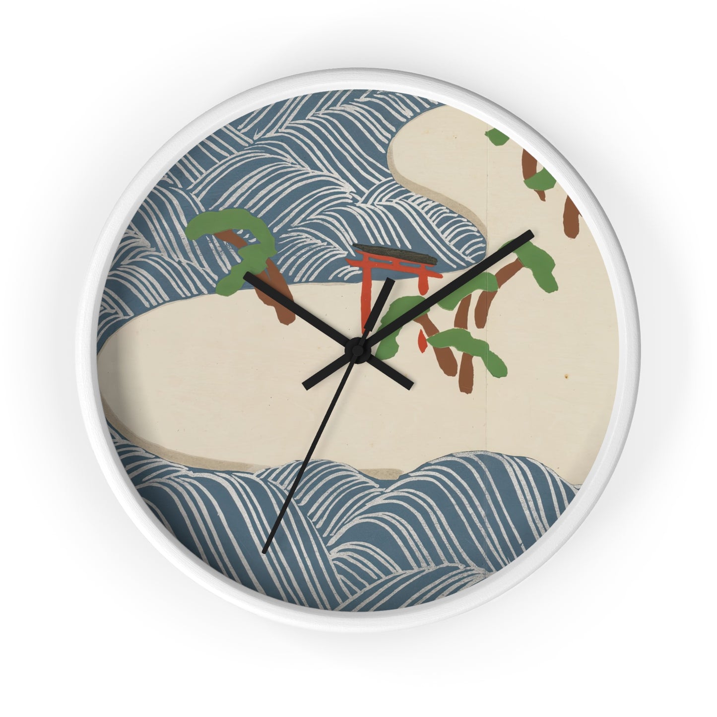 Suminoe Wall Clock | Kamisaka Sekka - Black - White Base - 10"