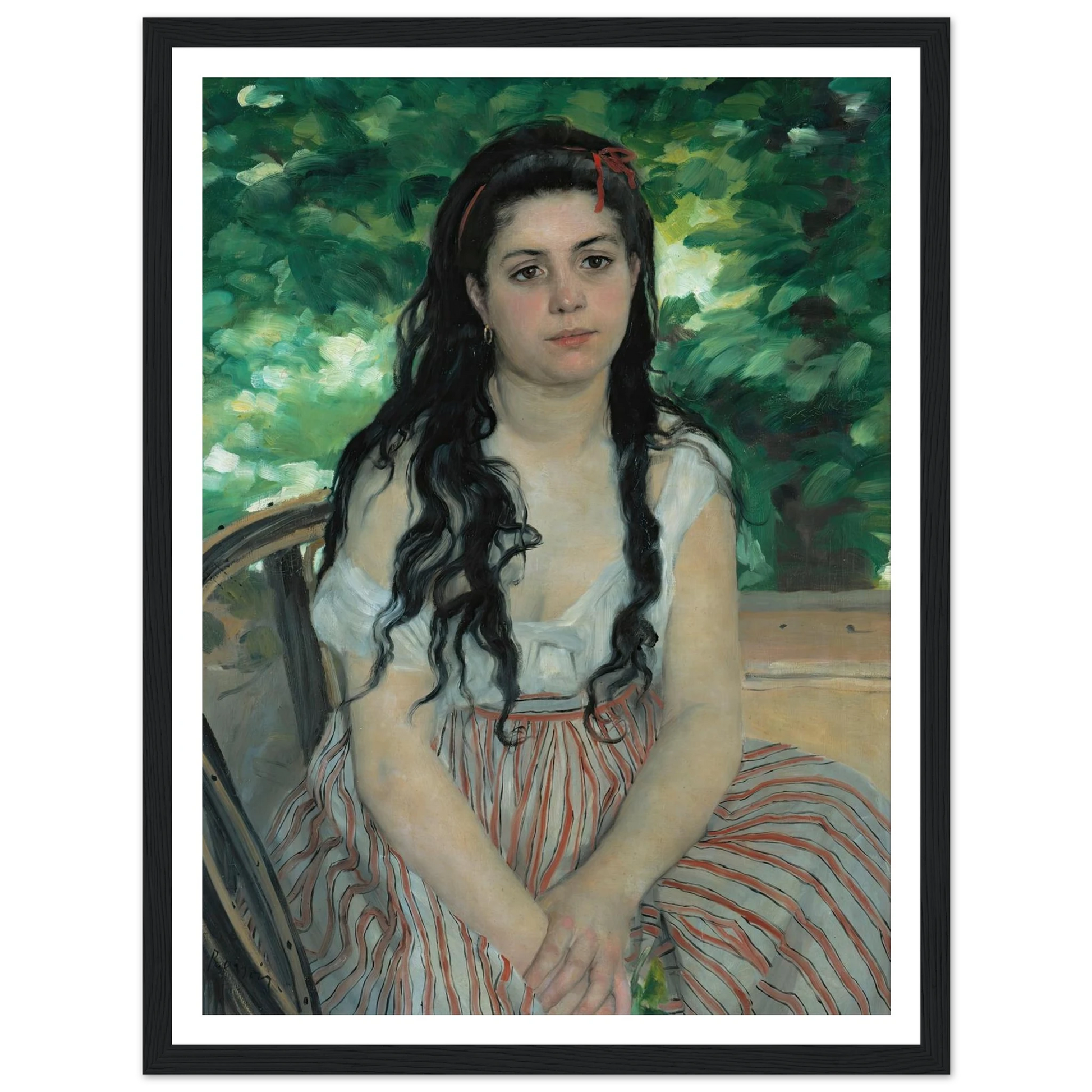 Summer (1868) Art Print | Pierre Auguste Renoir - Framed Poster - 30x40 cm / 12x16″ - Black frame