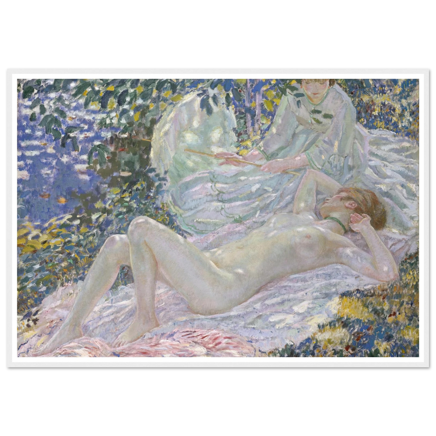 Summer (1914) Art Print | Frederick Carl Frieseke - Framed Poster - 30x40 cm / 12x16″ - Black frame