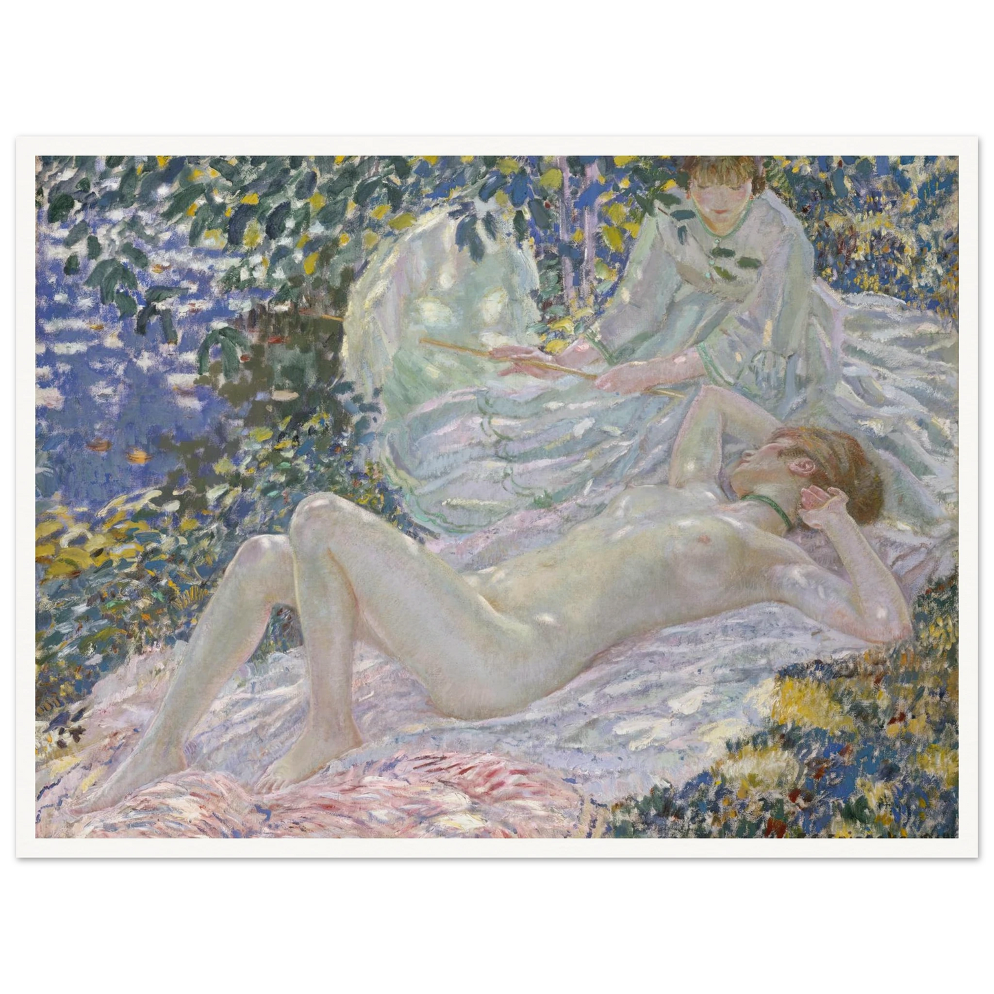 Summer (1914) Art Print | Frederick Carl Frieseke - Framed Poster - 30x40 cm / 12x16″ - Black frame