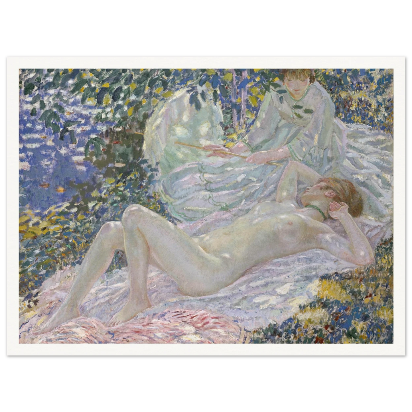 Summer (1914) Art Print | Frederick Carl Frieseke - Framed Poster - 30x40 cm / 12x16″ - Black frame