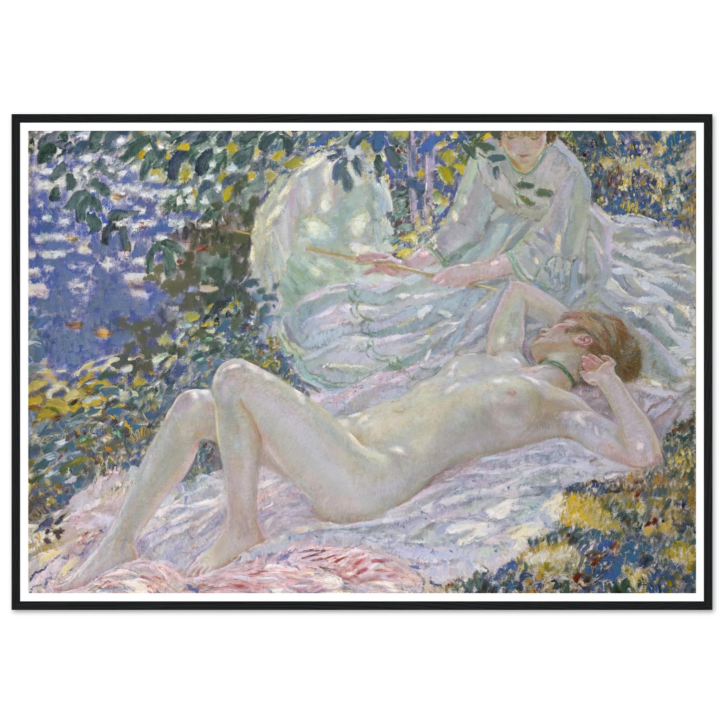 Summer (1914) Art Print | Frederick Carl Frieseke - Framed Poster - 30x40 cm / 12x16″ - Black frame